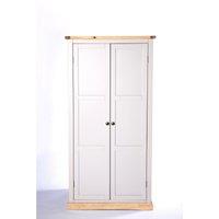 Cabinet Bits Bomporto 2 Door Wardrobe Brass Knob in Light Grey