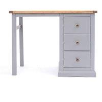Cabinet Bits Rocca 3 Drawer Desk - Dressing Table Brass Knob in Grey