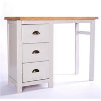 Cabinet Bits Argenta 3 Drawer Desk - Dressing Table Brass Cup Handle in Light Grey