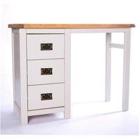Cabinet Bits Argenta 3 Drawer Desk - Dressing Table Brass Drop Handle in Light Grey
