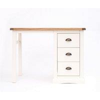 Cabinet Bits Cosenza 3 Drawer Desk - Dressing Table Brass Cup Handle in Off-White