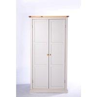 Cabinet Bits Loreo 2 Door Wardrobe Wood Knob in Light Grey