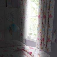 Happy Linen Company Prima Ballerina Ballet Fully Lined Blackout Pencil Pleat Curtain Set in Pink | Size: 167 cm width x 183 cm drop