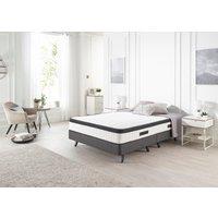 Somnior Siesta Stretch Pillowtop Pocket Mattress with Reflex Foam for Back Support in White | Size: Double