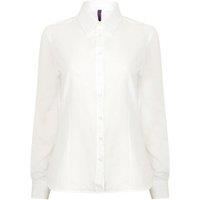 Henbury Women's Moisture Wicking Long-Sleeved Shirt in White | Size: Large