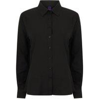 Henbury Women's Moisture Wicking Long-Sleeved Shirt in Black | Size: Medium