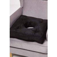 Homescapes Faux Suede Coccyx Cushion in Black | Size: 50 cm x 50 cm