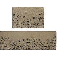 JVL Elegance Machine Washable Doormat and Runner, Trailing Flower Set