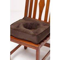 Homescapes Faux Suede Coccyx Cushion with Ties in Brown | Size: 40 cm x 40 cm