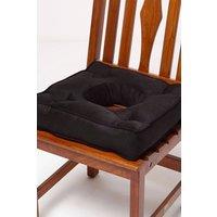 Homescapes Faux Suede Coccyx Cushion with Ties in Black | Size: 40 cm x 40 cm