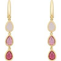 Latelita Women's Sardinia Triple Teardrop Earrings Gold The Pinks in Pink