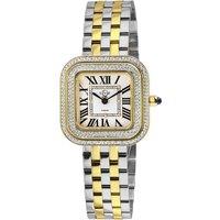 Bellagio Swiss Made Diamond Watch, Silver-White Dial, Two toned SS/IPYG Bracelet