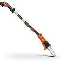 Superhandy Cordless Extended Pole Chain Saw 20V Battery 20cm Blade in Orange