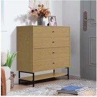 4-Tier Bedroom Chest Storage Cabinet with Bottom Shelf