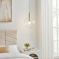 FurnitureboxUK Emily Brass & Smoked Glass Pendant Ceiling Light in Bronze
