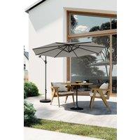 Large 3m Patio Parasol Garden Umbrella for Sunshade and Rainwith Cross and Fillable Base
