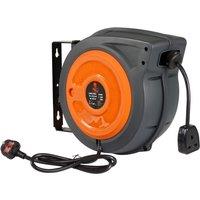 Superhandy Industrial Polypropylene Retractable Extension Cord Reel 15mx2.5mmx3G in Grey