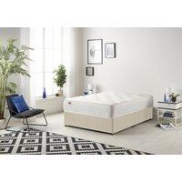 Somnior Tweed Fabric Divan Bed with Sprung Memory Foam Mattress in Natural | Size: King