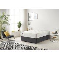 Somnior Tweed Fabric Divan Bed with Sprung Memory Foam Mattress in Black | Size: Small Double