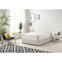 Somnior Tweed Fabric Divan Bed with Sprung Memory Foam Mattress in Silver | Size: Small Double
