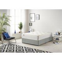Somnior Tweed Fabric Divan Bed with Sprung Memory Foam Mattress in Grey | Size: Small Double