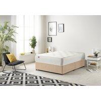 Somnior Tweed Fabric Divan Bed with Sprung Memory Foam Mattress in Beige | Size: Double