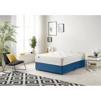Somnior Tweed Fabric Divan Bed with Sprung Memory Foam Mattress in Navy | Size: Small Double