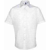 Premier Men's Supreme Poplin Short-Sleeved Shirt in White | Size: 14.5 in