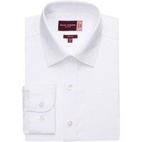 Brook Taverner Men's Alba Poplin Slim Long-Sleeved Shirt in White | Size: 15 inches