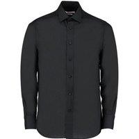 Kustom Kit Men's Tailored Long-Sleeved Business Shirt in Black | Size: 17.5 in