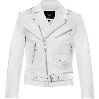 Infinity Leather Men's Leather Brando Biker Rock Motorcycle Hide Jacket in White | Size: 5XL