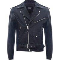 Infinity Leather Men's Leather Brando Biker Rock Motorcycle Hide Jacket in Black | Size: Small
