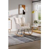 Netural Boucl Tufted Upholstered Rocking Chair