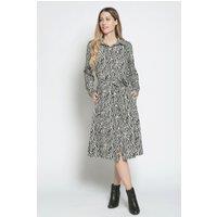 Cutie London Women's Zebra Print Midi Shirt Dress in White | Size: 8
