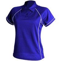 Finden & Hales Women's Coolplus Piped Sports Polo Shirt in Bright Blue | Size: XL