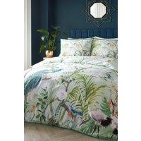 Soiree 'Peacock Jungle' 100% Cotton Sateen Duvet Cover Set in Green | Size: Double