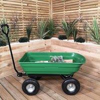 Samuel Alexander 75L Heavy Duty Tipping Garden Dump Truck with 200kg Capacity with Wheels & Pull Handle in Green