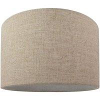 Happy Homewares Oatmeal Linen Drum Lamp Shade in Light Beige | Size: 16 inches