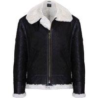 Infinity Leather Men's Pilot B3 Flying Shearling Sheepskin WWII Bomber Aviator Jacket in Dark Brown | Size: 4XL