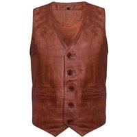 Infinity Leather Men's Tan Leather Waistcoat Formal Traditional Gilet Vest | Size: 2XL