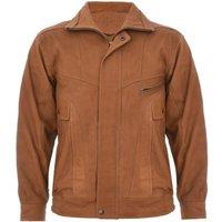 Infinity Leather Men's Nappa Leather Bluson Tailored Bomber Jacket in Tan | Size: 3XL