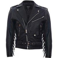 Fringe Hide Leather Brando Tasseled Motorcycle Biker Jacket