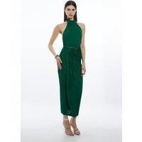 Petite High Neck Twist Jersey Maxi Dress