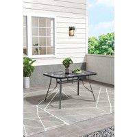 Outdoor Tempered Glass Marble Garden Dining Table