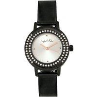 Sophie and Freda Women's Cambridge Bracelet Watch with Swarovski Crystals in Black