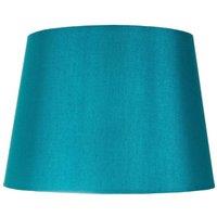 Happy Homewares Traditionally Designed Drum Lamp Shade in Sleek Faux Silk Fabric in Teal | Size: 12 inches