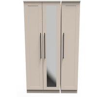 Ready Assembled 2 U Howard Tall Triple Mirror Wardrobe (Ready Assembled) in Taupe