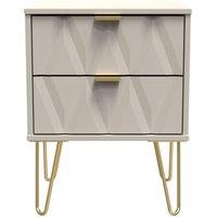 Ready Assembled 2 U Dallas 2 Drawer Bedside Cab(Ready Assembled) in Taupe