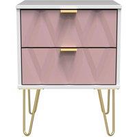 Ready Assembled 2 U Dallas 2 Drawer Bedside Cab(Ready Assembled) in Dusty Pink