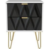 Ready Assembled 2 U Dallas 2 Drawer Bedside Cab(Ready Assembled) in Black